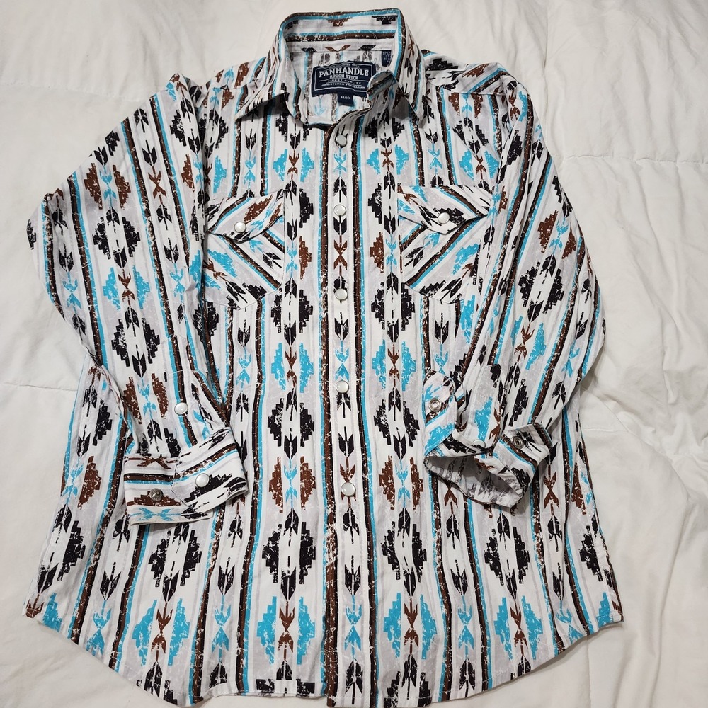 Vintage Panhandle M/10 Boy's  Pearl Snap Western Shirt Rodeo‎ Southwestern